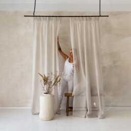 Sheer Linen Curtains, Pencil Pleat Curtain Panels, Lightweight Window Drapes, Treatments