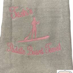 Embroidered Paddle Board Towel, Custom Name Gift - thumbnail 2