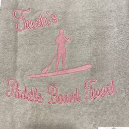 Embroidered Paddle Board Towel, Custom Name Gift - thumbnail 2