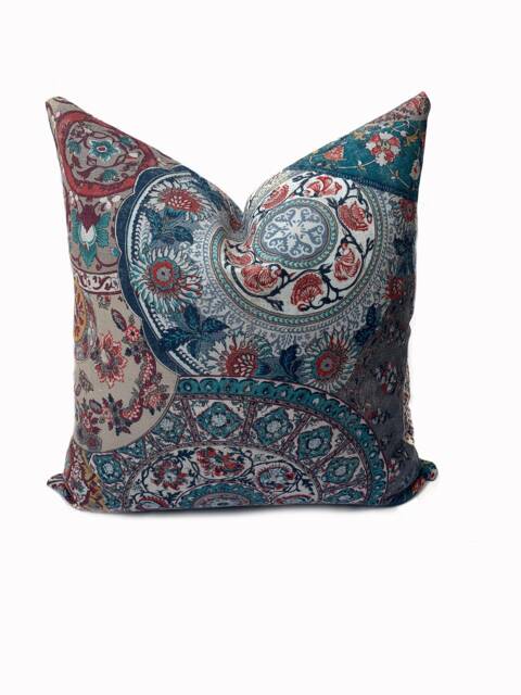 G.p & J Baker Imari Teal Double Sided Cushion Cover Pillow - image 1