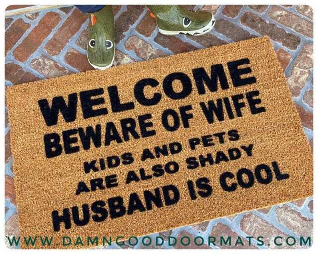 Beware Of Wife Doormat - Funny Sarcastic Door Mat - image 1
