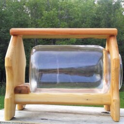 Table Top Or Ground Gallon Glass Jar Squirrel Feeder Cedar Wood Tbnup #1Tt - thumbnail 3