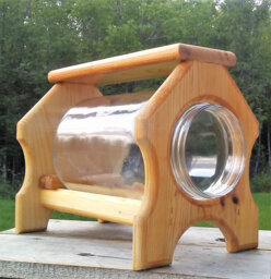 Table Top Or Ground Gallon Glass Jar Squirrel Feeder Cedar Wood Tbnup #1Tt - thumbnail 1