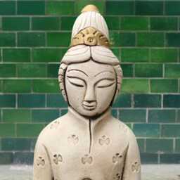 Asian Chinese Man Figurine Concrete Fend Shui Sculpture Stone Large Decoration Garden Tradition Ornament Lover Gift Zen Garden Decor - thumbnail 2