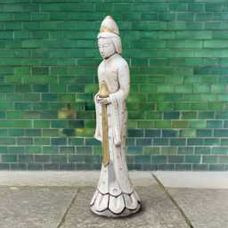 Asian Chinese Man Figurine Concrete Fend Shui Sculpture Stone Large Decoration Garden Tradition Ornament Lover Gift Zen Garden Decor - thumbnail 4