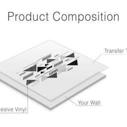 Geometric Wall Decal Abstract Minimalist Art, Office Decor - 97.63 X 47.24 Inches - thumbnail 4