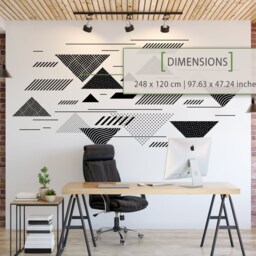 Geometric Wall Decal Abstract Minimalist Art, Office Decor - 97.63 X 47.24 Inches - thumbnail 2