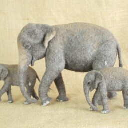 Made To Order Needle Felted Asian Elephant Custom Needle Felted Animal Sculpture - thumbnail 4