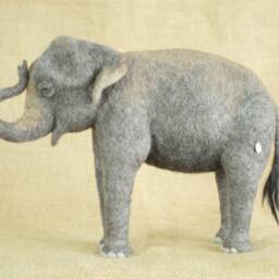 Made To Order Needle Felted Asian Elephant Custom Needle Felted Animal Sculpture - thumbnail 3