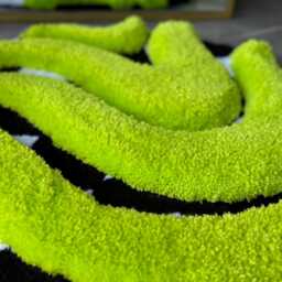 3D Vibrant Green & Checkered Fluffy Handmade Tufted Rug - thumbnail 3