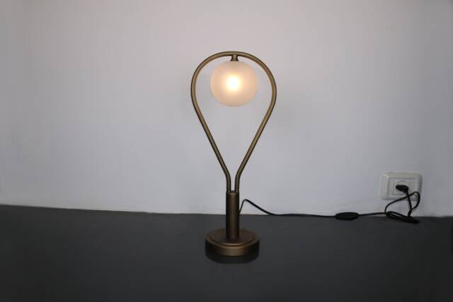 Bedside Lamp, Desk Light , Double Globe Table Pendent Lighting - Blackened Brass Lamp Modern Vanity Fixture - image 1
