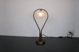 Bedside Lamp, Desk Light , Double Globe Table Pendent Lighting - Blackened Brass Lamp Modern Vanity Fixture - thumbnail 1