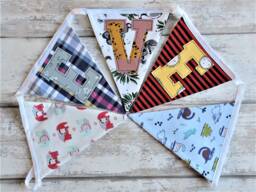 Baby Clothes Bunting, Keepsake First Birthday Gift, Personalised Flags, Nursery Decor, Baby Pennants, Flag String, Upcycled - thumbnail 1