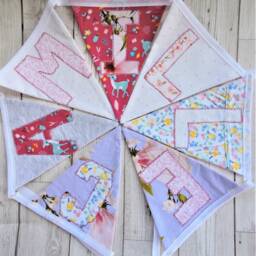 Baby Clothes Bunting, Keepsake First Birthday Gift, Personalised Flags, Nursery Decor, Baby Pennants, Flag String, Upcycled - thumbnail 3