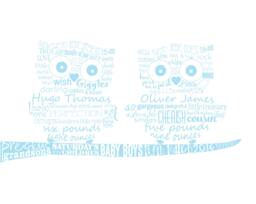 Twin Baby Boys, Personalised, Birth Announcement, Downloadable Print, Typography Poster - thumbnail 1