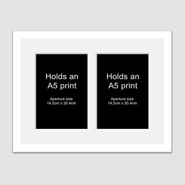 A5 Picture Frame For 2 Photos in A White Wooden - image 1
