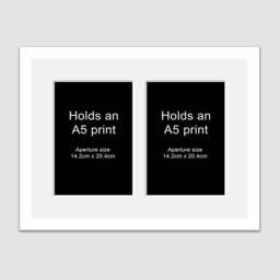 A5 Picture Frame For 2 Photos in A White Wooden