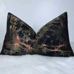 Luxury Lava Bronze Black Copper Cushion Cover Marble Design For New Home Designer Handmade Pillow/(Only Cover - thumbnail 1