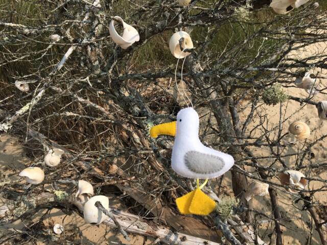 Seagull Nautical Christmas Tree Ornament, Beach House Decor, Cute First Baby's Ornament - image 1