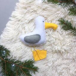 Seagull Nautical Christmas Tree Ornament, Beach House Decor, Cute First Baby's Ornament - thumbnail 3