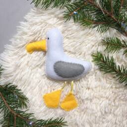 Seagull Nautical Christmas Tree Ornament, Beach House Decor, Cute First Baby's Ornament - thumbnail 2