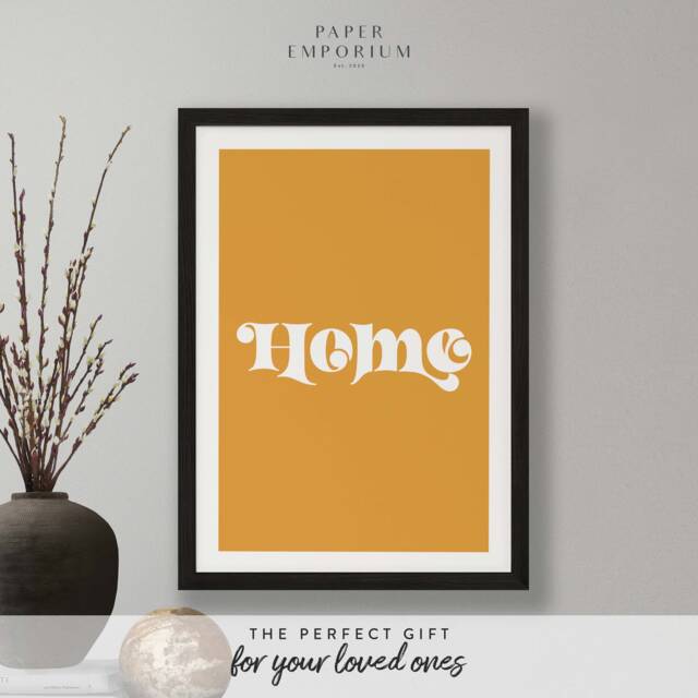 Home Quote - Custom Colour Print Home, Kitchen, Bathroom Decor, Modern Typography, Bedroom Print, Good Vibes Poster, Boho Colours - image 1