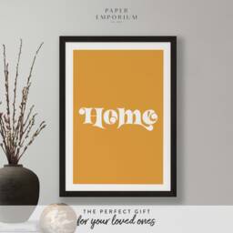 Home Quote - Custom Colour Print Home, Kitchen, Bathroom Decor, Modern Typography, Bedroom Print, Good Vibes Poster, Boho Colours - thumbnail 1