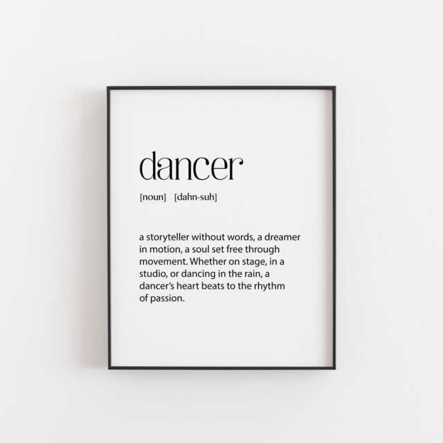 Dancer Definition Print - Inspirational Dance Lover Wall Art Quote Poster Studio Decor Gift For Dancers Hip Hop, Ballet - image 1