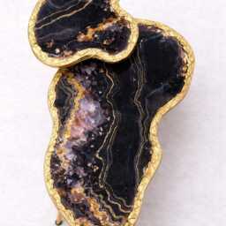 Crystal Geode-Look Coffee Table, Handmade Epoxy Resin Black Gold Art Side Table , Modern Home Decor Legs - thumbnail 3