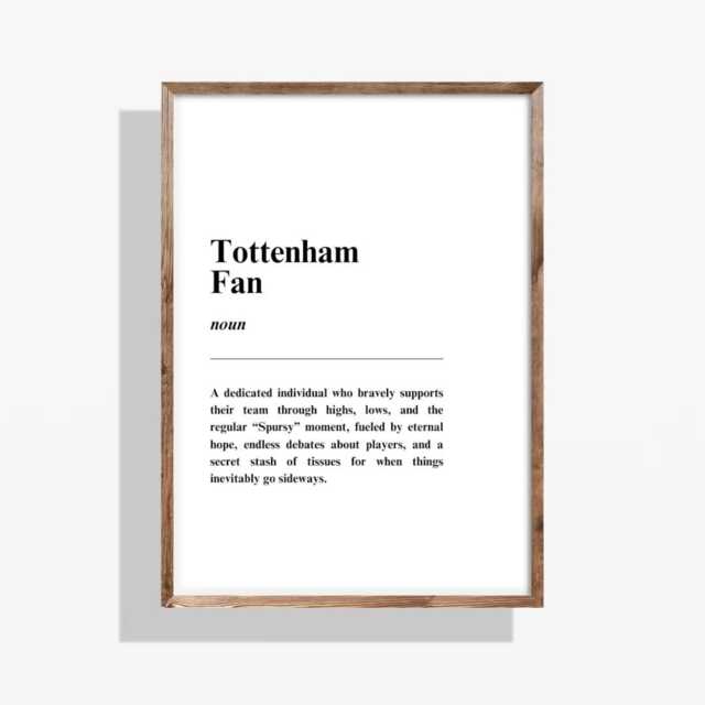 Funny Tottenham Fan Definition Print Football Banter Wall Art - image 1