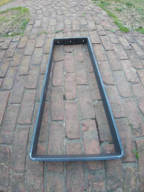 One Trapezoid Flat Metal Bench Table Leg - Beeswax Coating Optional Per - image 1