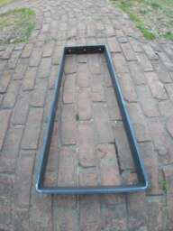 One Trapezoid Flat Metal Bench Table Leg - Beeswax Coating Optional Per - thumbnail 1