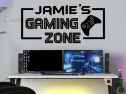 Personalised Gaming Zone Wall Sticker - Custom Gamer Name Decal Room Art Kids Bedroom Decor Vinyl Xbgzb