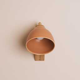 Terracotta Element Wall Light in Ceramic & Oak - thumbnail 3