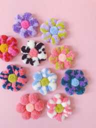 Pom Flower Wall Hanging Y2K Danish Pastel Decor - thumbnail 1