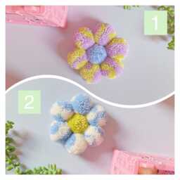 Pom Flower Wall Hanging Y2K Danish Pastel Decor - thumbnail 3