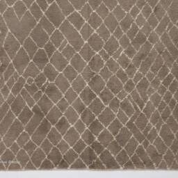 Hand-Knotted Beni Ourain Rug Brown Berber Rug With White Tribal Design - thumbnail 2