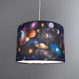 New High Quality Kids Room Planets Solar System in Space Digital Print Lamp Shade & Pendant Light - thumbnail 2