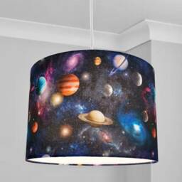 New High Quality Kids Room Planets Solar System in Space Digital Print Lamp Shade & Pendant Light - thumbnail 4