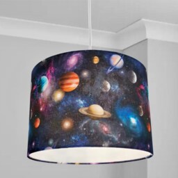 New High Quality Kids Room Planets Solar System in Space Digital Print Lamp Shade & Pendant Light - thumbnail 3