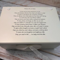 Personalised Jewellery Box Gift Goddaughter Christening Baptism Or Birthday Girl Shabby Chic Style With Any Names Dates Etc - thumbnail 2