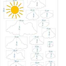 Sale Clouds & Sun Wall Decals Kids Nursery Decor - thumbnail 3