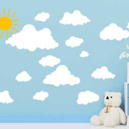 Sale Clouds & Sun Wall Decals Kids Nursery Decor - thumbnail 2