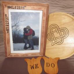 Set Of 2 Wall Hanging Wall Decor Art Tri Heart Woodburned Design - thumbnail 4