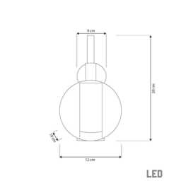 Chrome Stainless Led Wall Sconce - Transparent Glass Minimal Lamp - thumbnail 4