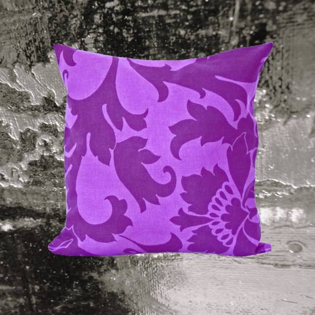 Retro Pillow Case, Ornaments Purple Lavender, Cushion Cover, 60S 70S Vintage Fabric, Mid-Century, Bohemian Lounge, Venice Baroque Palazzo - image 1