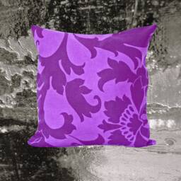 Retro Pillow Case, Ornaments Purple Lavender, Cushion Cover, 60S 70S Vintage Fabric, Mid-Century, Bohemian Lounge, Venice Baroque Palazzo - thumbnail 1