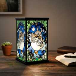 My Neighbor Totoro Resin Lamp, Faux Stained Glass Style Studio Ghbli Night Light, Unique Fan Gift, Cozy Room Decor, Gift For Girl - thumbnail 1