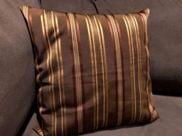 Brown, Tan, Pillow Cover, 16 X 16, Stripes, Whitehall/Earth Upholstery Fabric, Suede - Gifts Under 35, Etsy - thumbnail 1