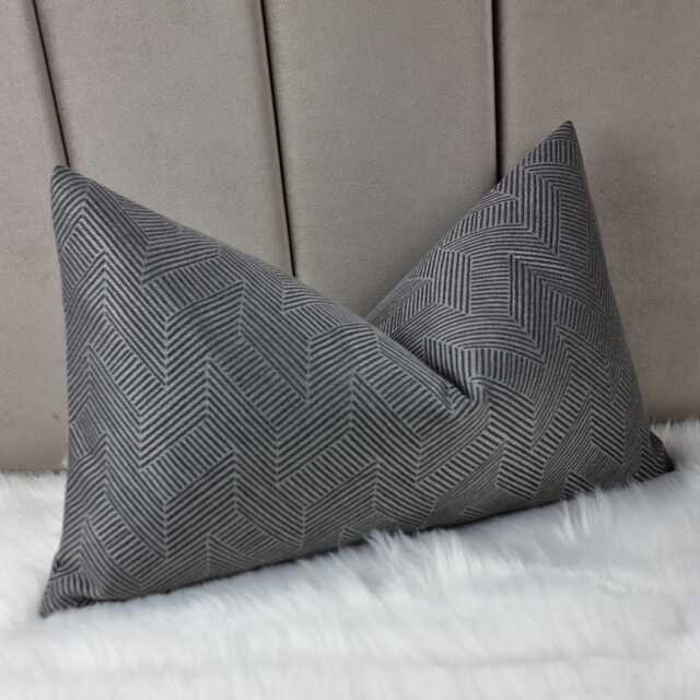 John Lewis Esher Graphite Cushion Cover Geometric Double Sided Modern Sofa Bed Pillow Cover Lumber Case - image 1